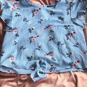 Blue floral blouse